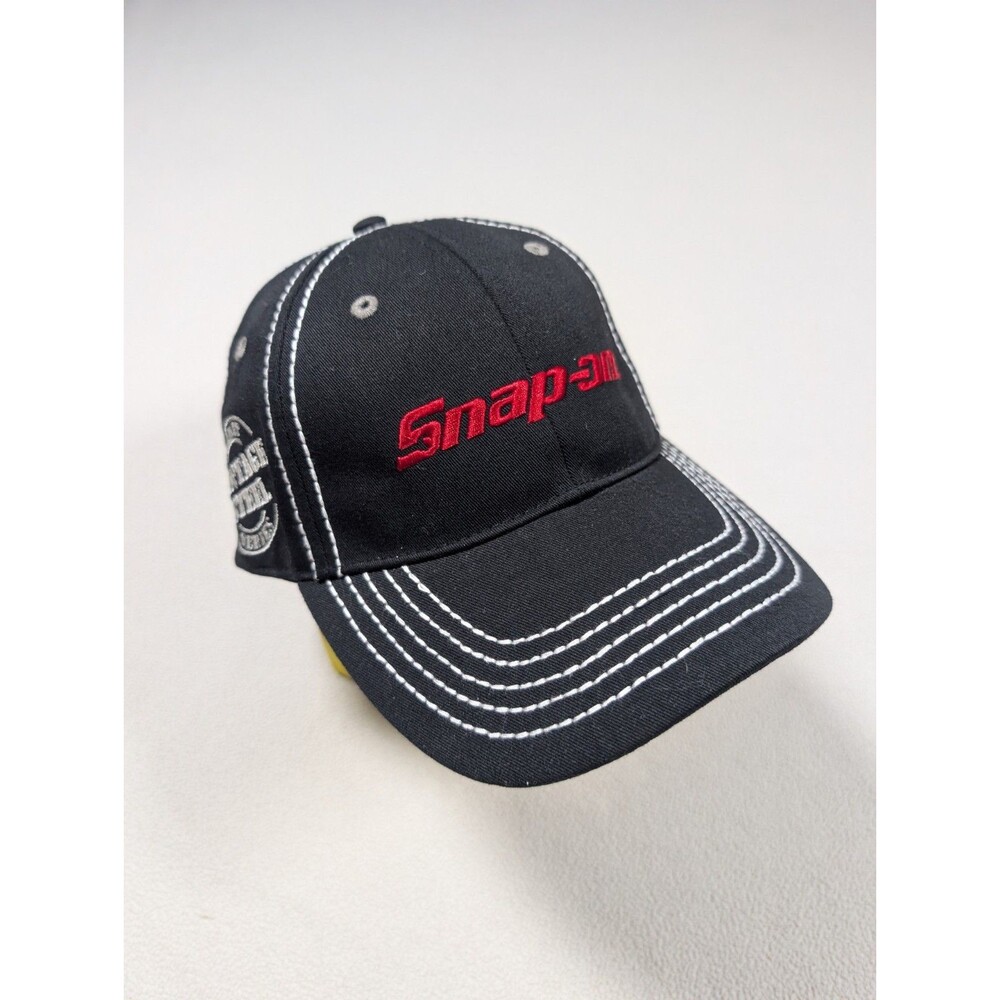Choko Snap On Vintage Steel Series Strap Back Hat Cap Mens Black Embroidered